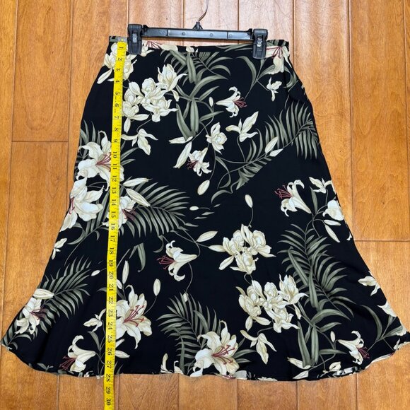 VTG Tommy Bahama Womens Silk Midi Skirt Size 10 Floral Flowy Hawaiian Tropical - Picture 9 of 10